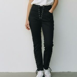 NECESSARY EVIL lace up waist and legs LARGE NWT